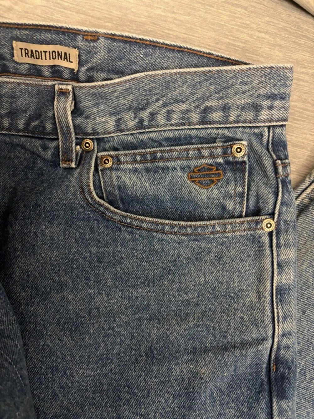 Harley-Davidson Traditional Classic Straight Men’s Jeans  Light Blue Wash 44x30